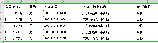 2021年1月实习面试考核结果公示（3）